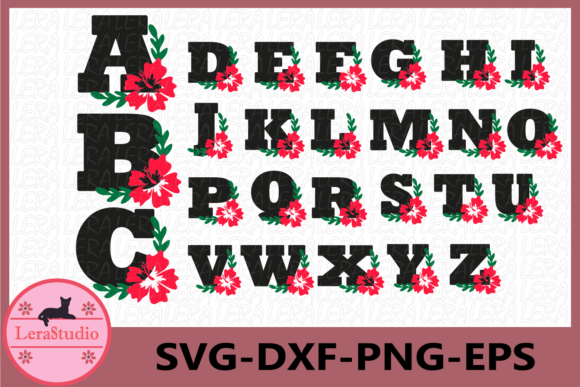 Alphabet Floral Font: Graphics & Illustrations