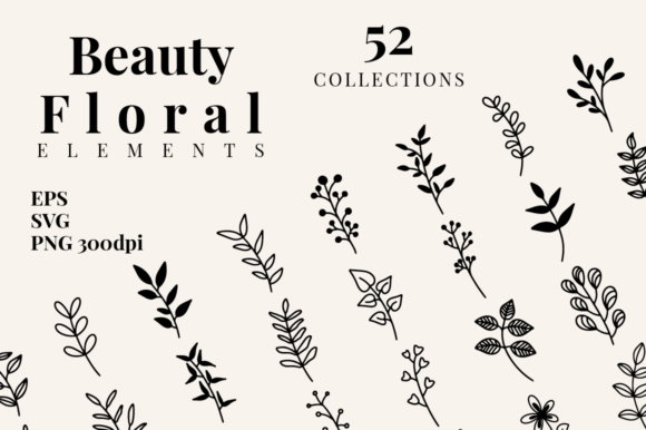 Beauty Floral Elements: A Versatile Graphic Design Asset for Digital Sellers