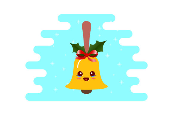 Christmas Bell Cute Kawaii Floral Graphics for Digital Sellers