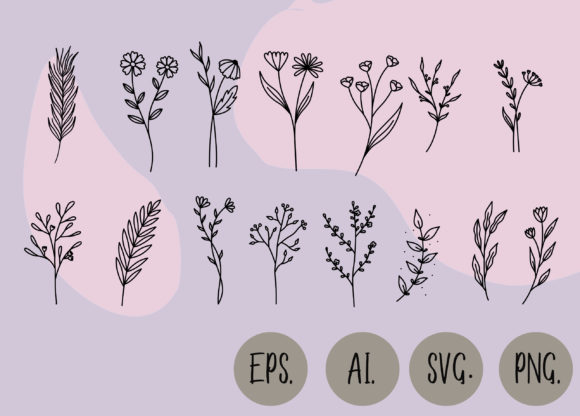 Floral Bundle File for Graphic Design Projects