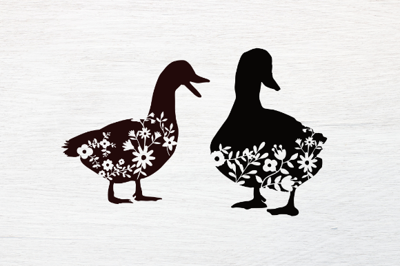 Floral Duck Svg for Embroidery Projects