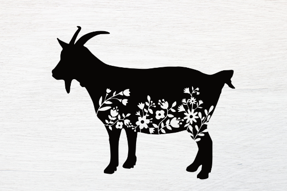 Floral Goat SVG for Branding and Creative Projects