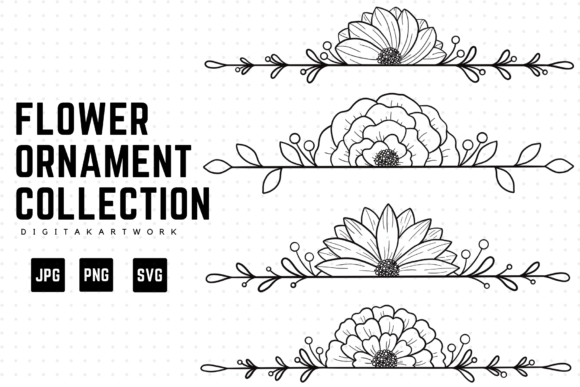 Floral Ornament Clipart Collection for Graphics and Illustrations