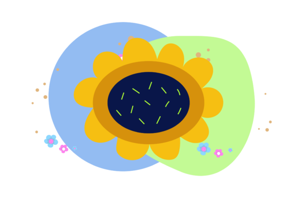 Floral Sunflower Abstract Style Graphics for Branding and Marketing