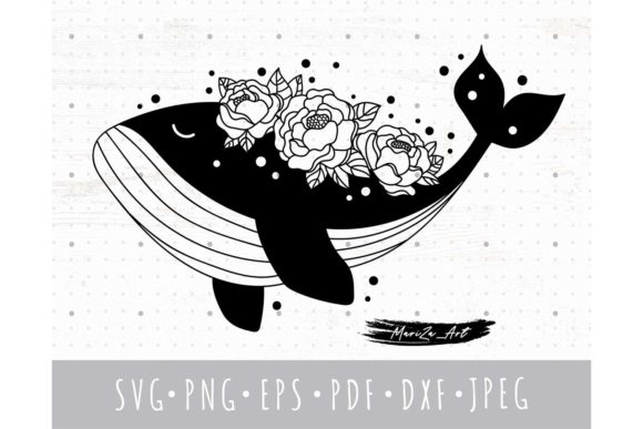 Floral Whale SVG for Creative Design Projects