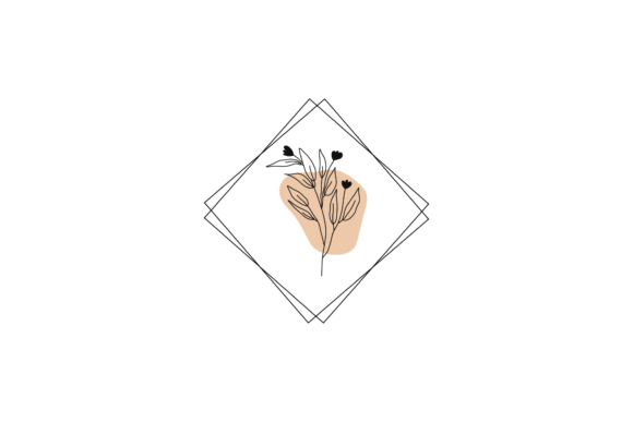 Flowers Black Monogram Floral Svg for Branding and Marketing