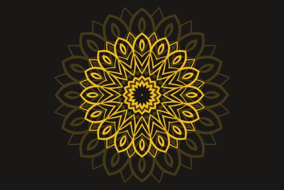 Golden Mandala Floral Illustration: Graphics & Illustrations