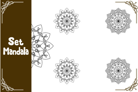 Mandala Set Element Floral Art for Branding and Packaging
