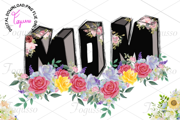 Mom is Floral Clip Art – A Graphic Design Asset for Bloggers and Publishers