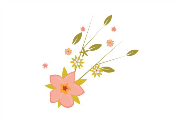 Peach Ornament Floral Vector Graphics & Illustrations