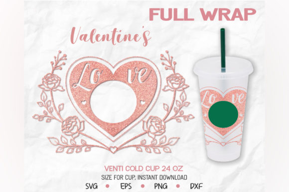 Roses Floral Love Venti Cup Graphics & Illustrations