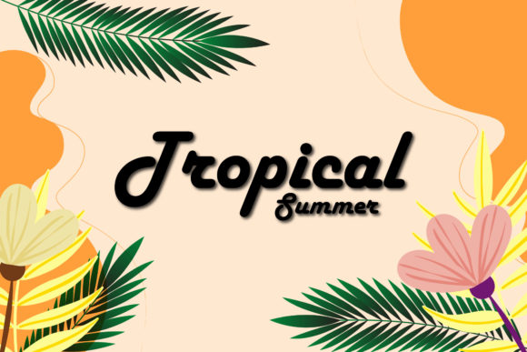 Tropical Floral Summer Leaf Graphics for Branding