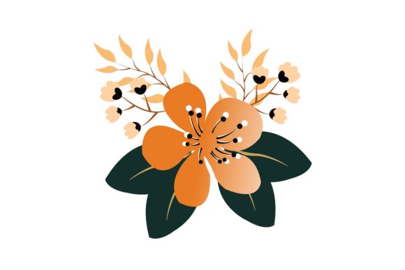 White Orange Floral Graphics & Illustrations Review
